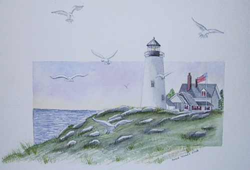 Watercolor of Pemaquid Light
